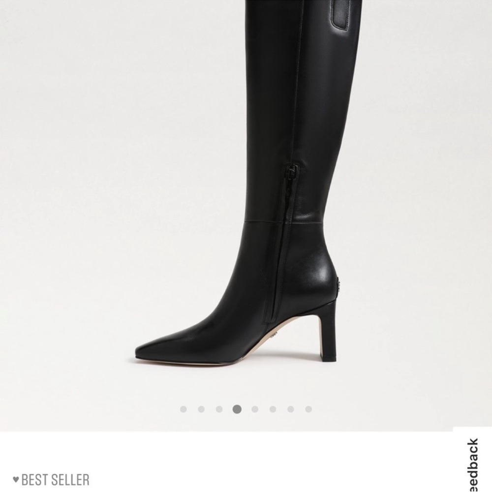 Wide calf Sylvia Sam Edelman Black Heel Boots 8m - Picture 3 of 11